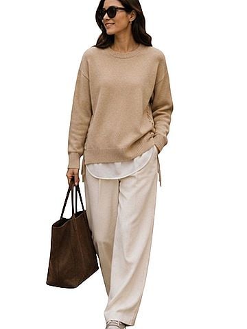 Vince. tie side Cashmere Pullover Sweater (view 1)