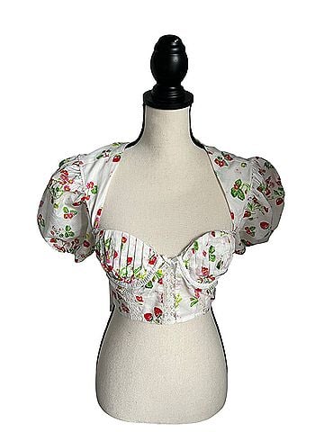 For Love & Lemons Celia Short Sleeve Blouse (view 1)