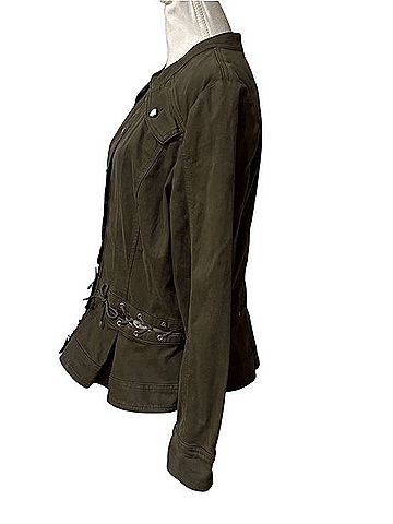 White House Black Market Sergeant Grommet Peplum Jacket Jacket (view 2)