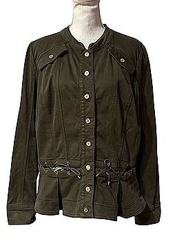 White House Black Market Sergeant Grommet Peplum Jacket Jacket (view 1)