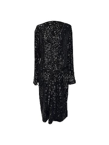 Diane von Furstenberg Diane von Furstenberg Sequined Maxi Dress in Black Polyamide (view 1)