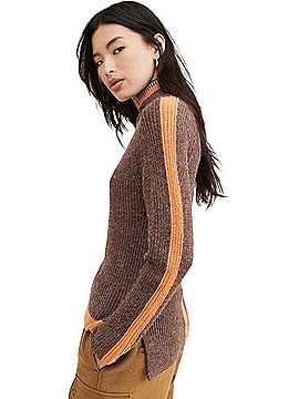 Theo & Spence Three Tone Mock Neck Sweater Turtleneck Sweater (view 1)
