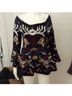 Venus Aztec Or Tribal Print Black Blouse Size S - photo 5