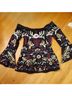 Venus Aztec Or Tribal Print Black Blouse Size S - photo 4