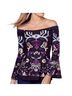 Venus Aztec Or Tribal Print Black Blouse Size S - photo 1