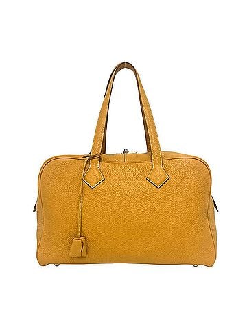 Hermès HERMES Victoria 35 Taurillon Clemence Leather Boston Bag Handbag Natural Sable 48917 (view 1)