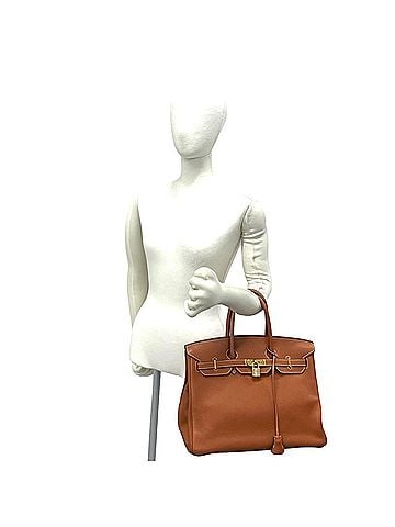 Hermès HERMES Birkin 35, Taurillon Clemence Leather, Genuine Leather Handbag, Business Bag, Caramel, 60298 (view 2)