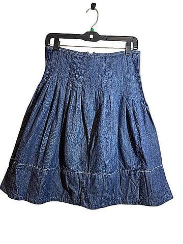 Free People Peyton Pintuck Denim Skirt (view 2)