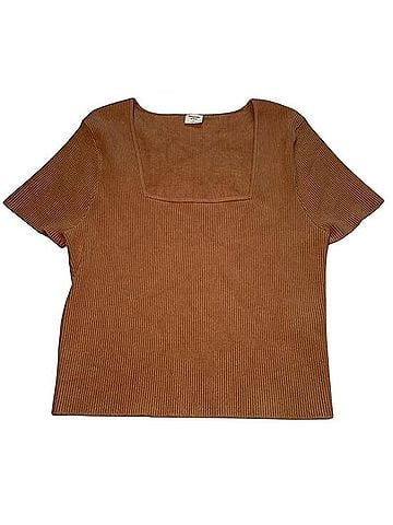 Abercrombie & Fitch Ottoman Square Neck Sweater Tee Short Sleeve T-Shirt (view 1)