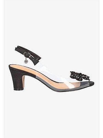 J. Renee Women's Kerensa Sling Back Pumps in Clear/Black (view 1)