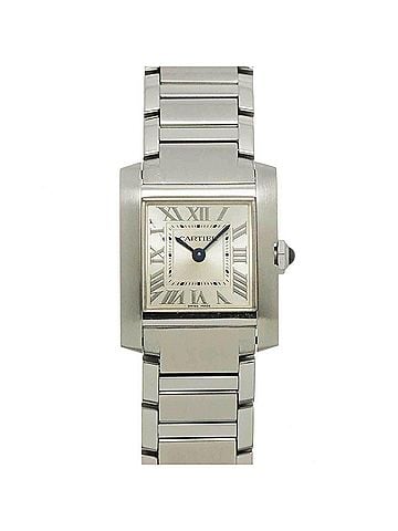 Cartier Cartier Tank Francaise SM WSTA0065 Women's Watch, Silver, Quartz Watch (view 1)
