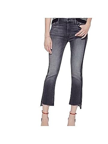Mother Insider Crop Step Fray Racer Jeans (view 1)