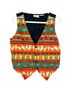 Basic Editions 100% Cotton 100% Acetate Print Orange Black Vest Size M - photo 1