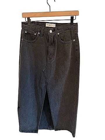 Abercrombie & Fitch High Rise Denim Midi Skirt Denim Skirt (view 2)