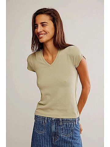 Free People The Tee That Got Away Tee in Washed Sage (view 2)