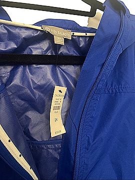 Talbots Royal Blue Hooded Windbreaker Jacket Windbreaker (view 2)