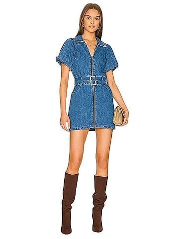 Show Me Your Mumu Oxford Mini Dress Romper (view 1)