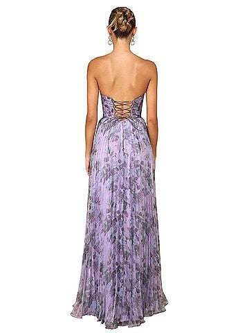Lulus MOST BEAUTIFUL DAY PURPLE MULTI FLORAL PRINT ORGANZA MAXI DRESS Cocktail Dress (view 2)