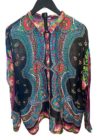 Johnny Was Johnny Was Long Sleeve Silk Top (view 1)