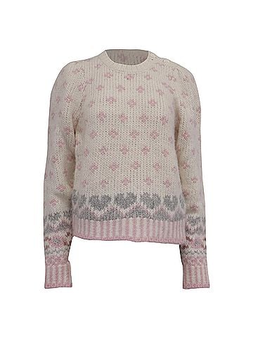 LoveShackFancy LoveShackFancy Floral-Embroidered Sweater Multicolor Alpaca Wool (view 1)