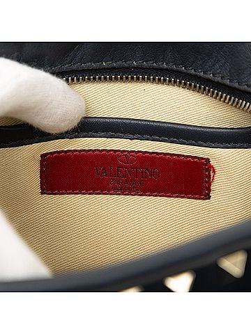 Valentino Leather Rockstud Top Handle Bag (view 2)