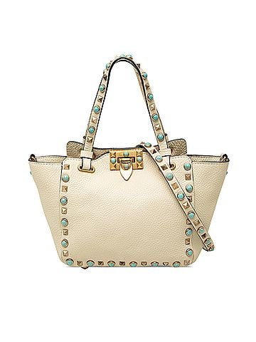 Valentino Mini Grained Calfskin Rockstud Rolling Trapeze Satchel (view 1)