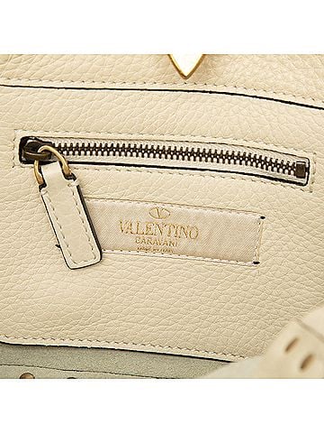 Valentino Mini Grained Calfskin Rockstud Rolling Trapeze Satchel (view 2)