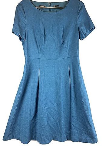 Talbots Italian Flannel Wool Blue Dress Casual Dress (view 1)