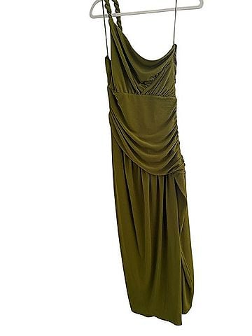 Nicholas Olive Green One-Shoulder Draped Gown Cocktail Dress (view 1)