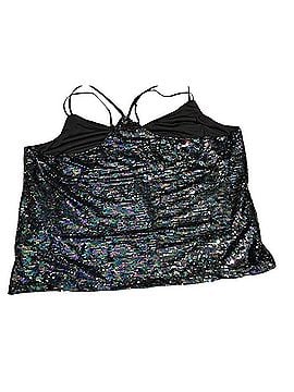City Chic Black Multicolor Iridescent Sequin Cami Tank Top (view 2)