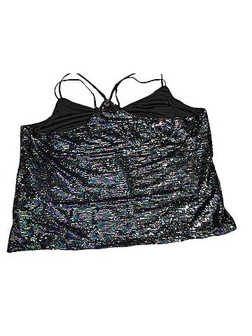 City Chic Black Multicolor Iridescent Sequin Cami Tank Top (view 2)