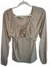 White Birch Tan Long Sleeve Blouse Size M - photo 1