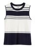 Evolution Stripes White Blue Sleeveless Top Size L - photo 1