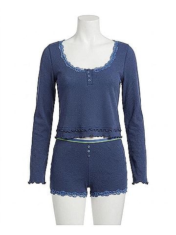 Free People Spring Break Sleep Set in Blue Crown (view 1)