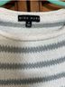 MIOU MUSE 100% Cotton Stripes White Gray Pullover Sweater Size S - photo 3