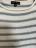 MIOU MUSE 100% Cotton Stripes White Gray Pullover Sweater Size S - photo 7