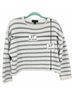 MIOU MUSE 100% Cotton Stripes White Gray Pullover Sweater Size S - photo 5