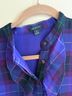 Ann Taylor 100% Polyester Plaid Purple Black Green Sleeveless Blouse Size XS - photo 3