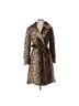 Cache Leopard Print Brown Pink Trenchcoat Size 10 - photo 1