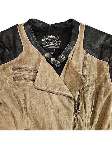 Blanc Noir Faux Leather Jacket (view 2)