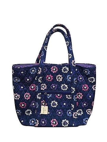 Vera Bradley Ellie Flowers Double Strap Villager Quilted Tote Bag Tote (view 1)