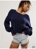 Free People Blue Pullover Sweater Size M - photo 4