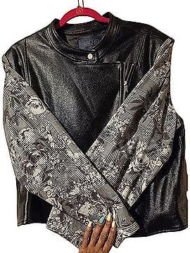 RACHEL Rachel Roy Mixed-Media Moto Jacket Jacket (view 2)