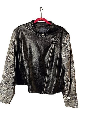RACHEL Rachel Roy Mixed-Media Moto Jacket Jacket (view 1)