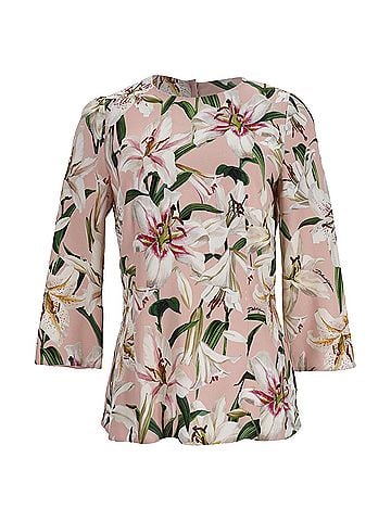 Dolce & Gabbana Dolce &amp; Gabbana Floral Print Blouse in Pink Viscose (view 1)