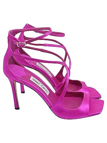 Jimmy Choo Jimmy Choo Azia Heels in Pink Satin (view 1)