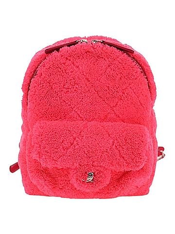 Chanel Coco Beach Quilted Terry Cloth Pink Faux_Fur Backpack Bag (view 1)