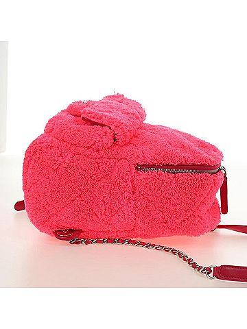 Chanel Coco Beach Quilted Terry Cloth Pink Faux_Fur Backpack Bag (view 2)