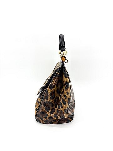 Dolce & Gabbana Miss Sicily Leopard Print Leather Brown Calfskin Handbag (view 2)