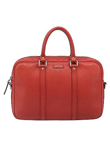 Gucci Bright Convertible Diamante Leather Red Leather Briefcase Bag (view 1)